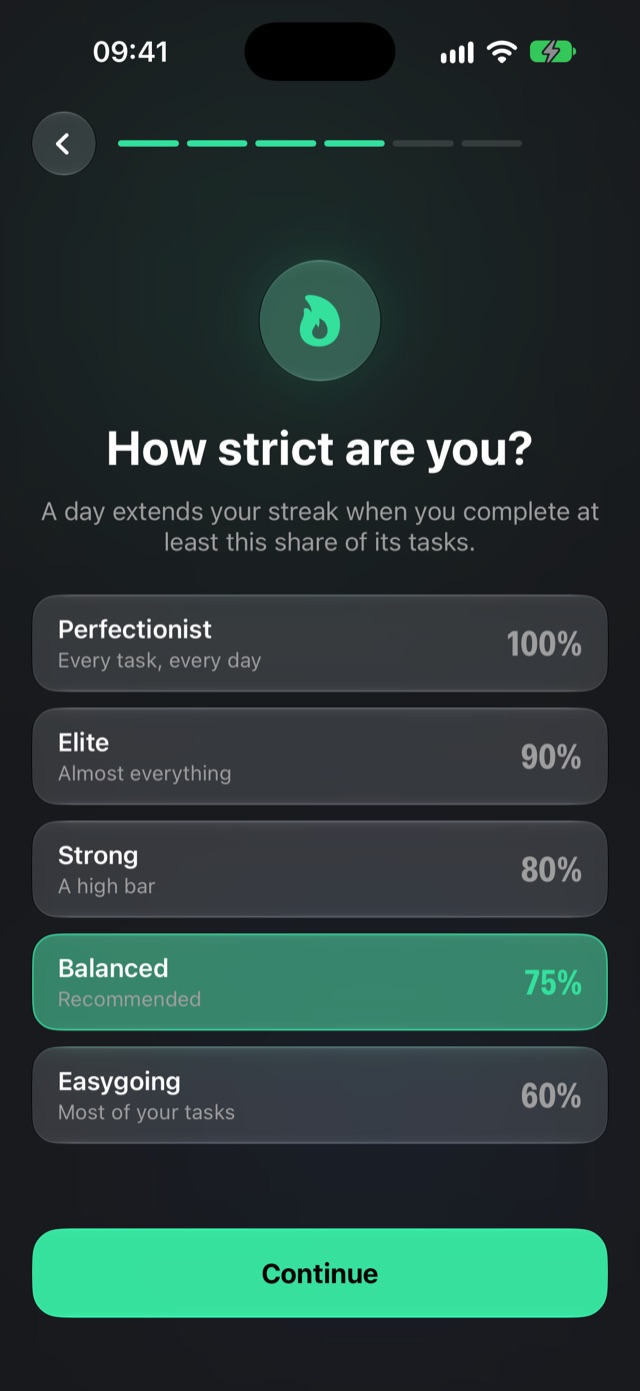 Choose how strict you are
